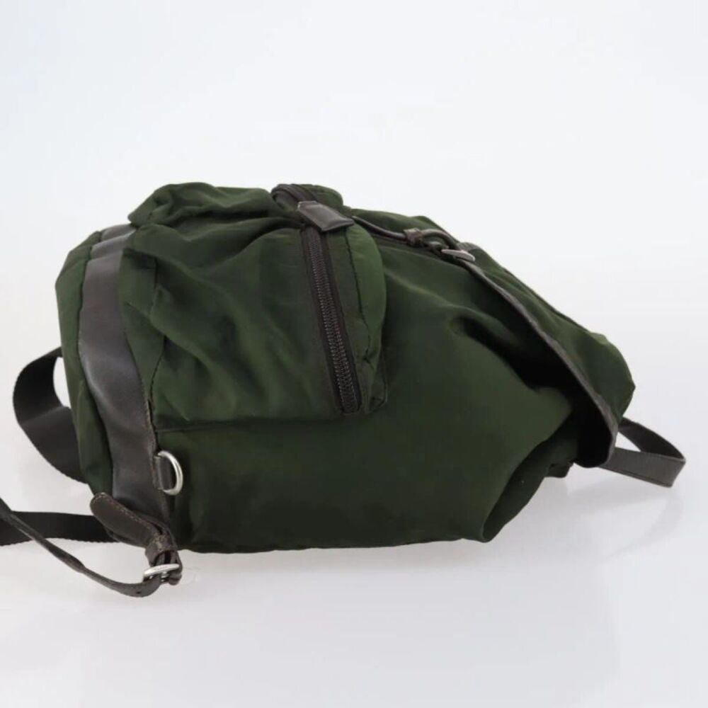 Prada Double Front Pocket Tessuto Khaki Nylon Backpack Bag - Picture 3 of 16